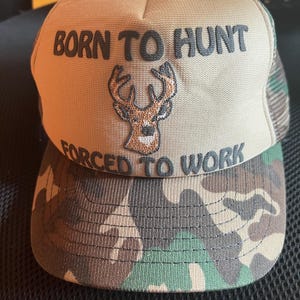 BORN to HUNT 80’s mesh Trucker Hat vintage SnapBack like new Made in USA
