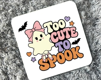 Handmade Cute Spooky Ghost Coaster Kawaii Drink Coaster Desk Decor Tea Coffee Gift Table Decoration