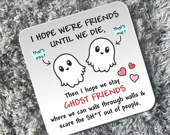 Handmade Cute Kawaii Funny Ghost Friends Drink Coaster Desk Decor Tea Coffee Gift Table Decoration