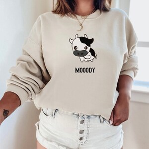 Cow Sweatshirt, Cow Western Sweater, Cute Cow Crewneck, Gift for Cow Lovers, Cow Girl Sweatshirt,Western Wear Farm Girl Sweatshirt,Xmas Gift