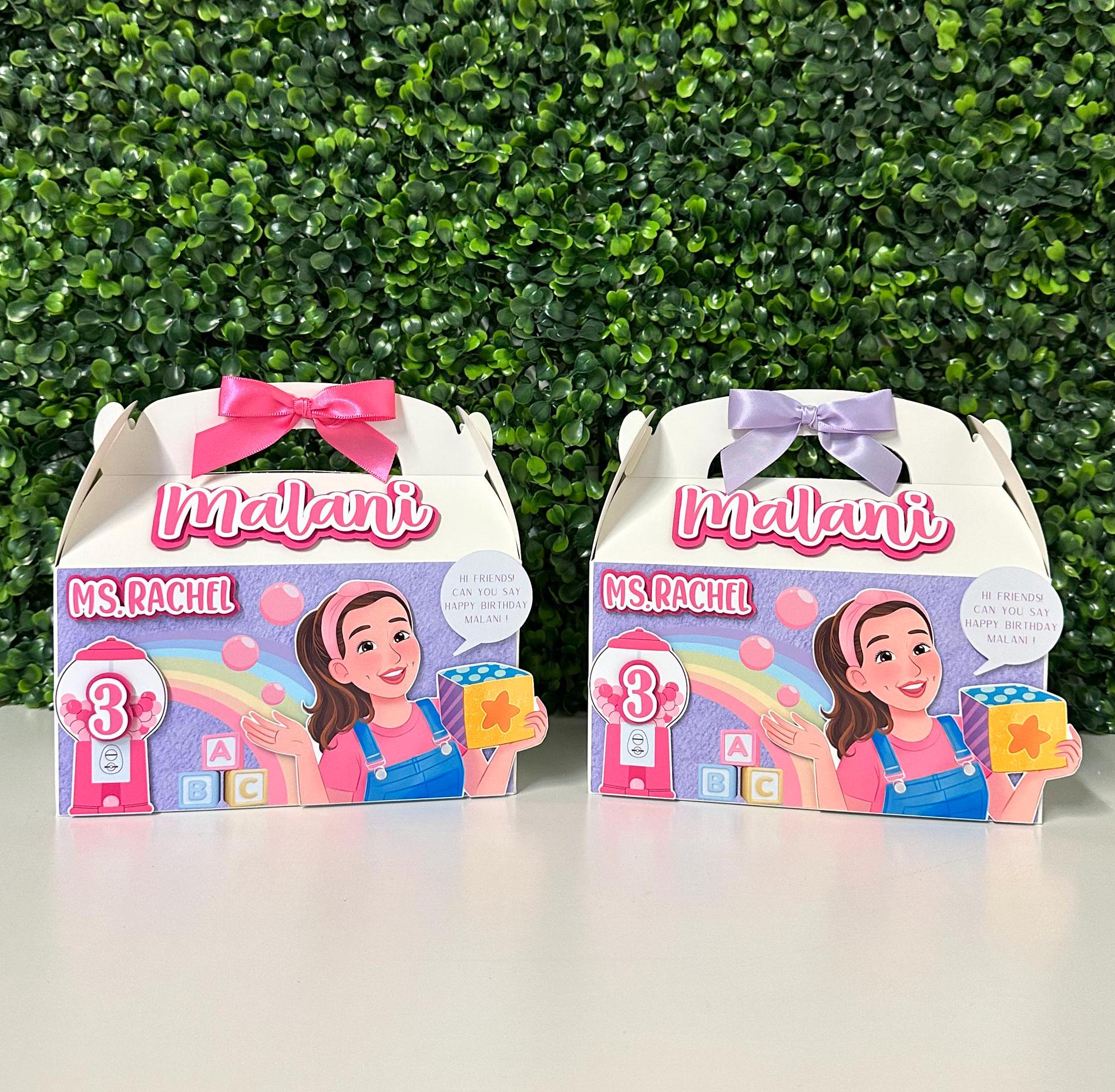 Ms.rachel Treat Boxes , Rachel Party Supplies, Rachel Party