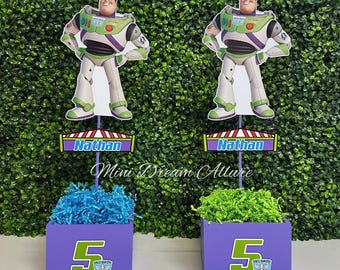 Buzz Light Year centerpieces, buzz party decorations, buzz light year birthday party ideas, toy story birthday party, buzz light year party