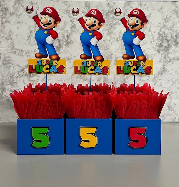 Mario Bros Party Decorations, Mario and Luigi Centerpieces, Party Favors,  Super Mario Centerpieces, Super Mario Bros Birthday Party, Peach 