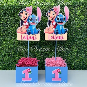 Decoraciones para fiestas de Lilo y Stitch, Centros de mesa de Lilo y Stitch, Recuerdos de fiesta de Stitch, Fiesta de Stitch, Fiesta de cumpleaños de Stitch, Lilo y Stitch