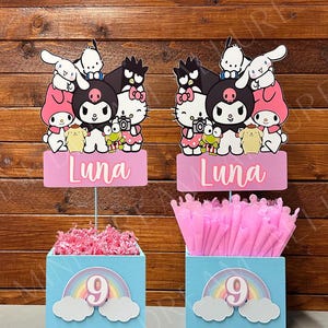 Hk Centerpieces, hk party decorations, Hk party supplies, Hk Birthday party, hk favor boxes, hk party, kitty centerpieces