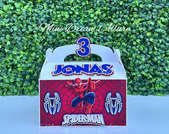 Spider treat box, Superhero party decorations, Spiderman Birthday, Spider favor box, Spider party supplies, Veno Party decor