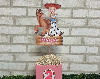 Cumpleaños de vaquera, centros de mesa de Jesse, centros de mesa de rodeo, cumpleaños de Jesse y Bullseye, centros de mesa de vaquera, artículos para fiestas de Jesse