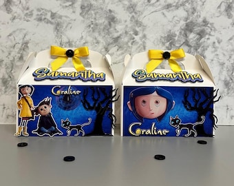 Coraline Treat box, Coraline favor bag, Coraline party decorations, Coraline birthday, Coraline party supplies, Coraline centerpieces
