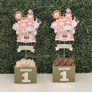 Safari-Mittelstücke, Baby-Safari-Partydekoration, Baby-Safari-Partyzubehör, Safari-Geburtstagsfeier, Wild One-Geburtstag, Safari-Babyparty