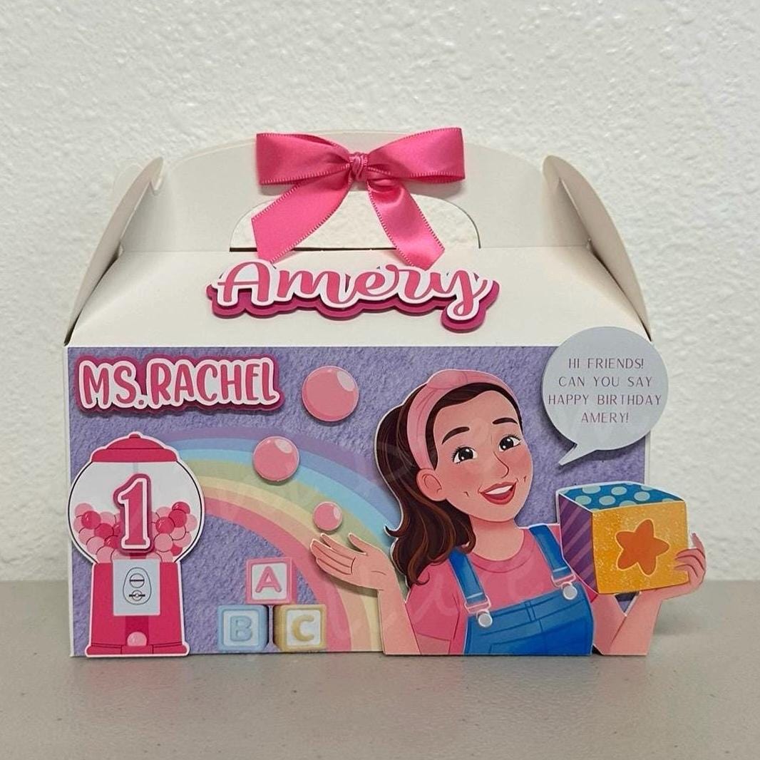 Ms.rachel Treat Boxes , Rachel Party Supplies, Rachel Party