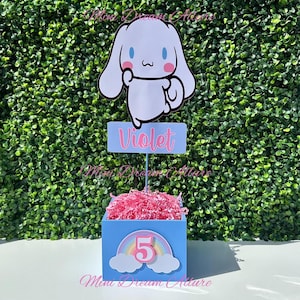 Cinnamon Centerpieces, white dog centerpieces, HK and friends party, Kawaii birthday decor, Birthday supplies cinnamon roll