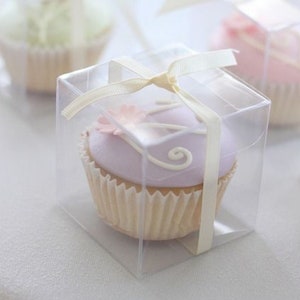 Cupcake Macaron Favor Box Packaging Set Dessert with Ribbon for Food Dessert Favor Wedding Favor Bridal Shower Treat Macaron Mini Cake Boxes