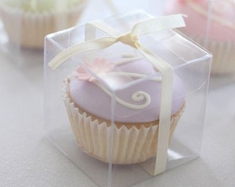 Cupcake Macaron Favor Box Packaging Set Dessert with Ribbon for Food Dessert Favor Wedding Favor Bridal Shower Treat Macaron Mini Cake Boxes