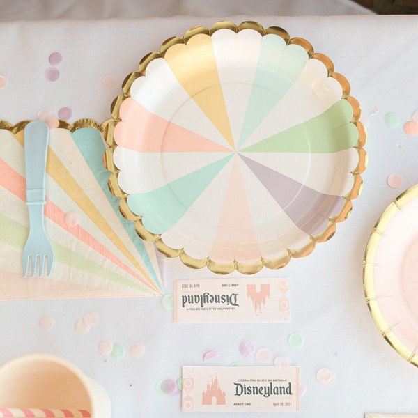 Carnival Party Paper Plate Cups Napkins Cutlery Set of 16 for Kids Birthday Party Decoration Circus Theme Bday Celebration Decor Pastel