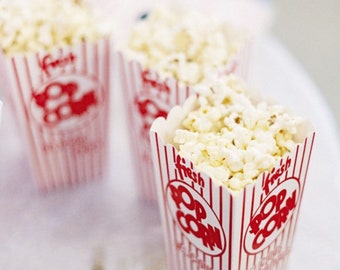 Copos de pipoca Carnaval Vintage Listrado para festa Lembrança de casamento Lanche Chá de panela Chá de bebê Festa de aniversário Noite de cinema Mini caixa de pipoca