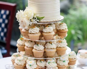 Cupcake und Kuchenständer 6, 5 oder 4 Tier Großer Cupcake Turm Display Rund Cupcake Halter Acryl Dessert Ständer Display Baum für Party Hochzeit