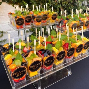 Clear Aesthetic Charcuterie Fruit Favor Cups and Mini Forks for Individual Appetizer Display Grazing Snack Cup Catered Event Display