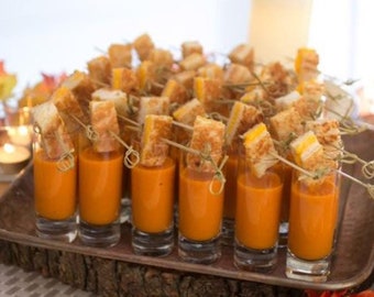 Mini Acrylic Appetizer Cups with Spoons: Buffet Catering Set