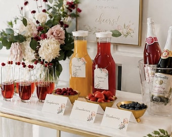 Mimosa Bar Decor Kit Package with Mimosa Bar Signage for Mimosa Serving of 24 People Fruit Bowls Bridal Shower Package Bridal Brunch Wedding