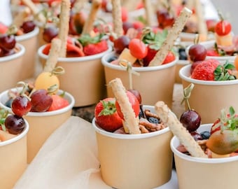 Charcuterie Bedankbekers en tandenstokers voor individueel vleeswaren Kaasplank Voedseldisplay Voorgerecht graasbeker Verzorgd evenement Bruiloft