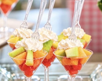 Acrylic Appetizer Cups with Mini Forks: Buffet Charcuterie Set