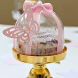 Clear Mini Dome Stand Candy Dome w/Clear Plastic Wedding Favors Chocolate Favor Macarons Candles Mini Desserts Shower Wedding Favor