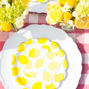 Lemon Themed Party Paper Plate Cups Napkins Cutlery Set for Kids Birthday Party Decoration Lemonade Theme Bday Celebration Decor 20 Set