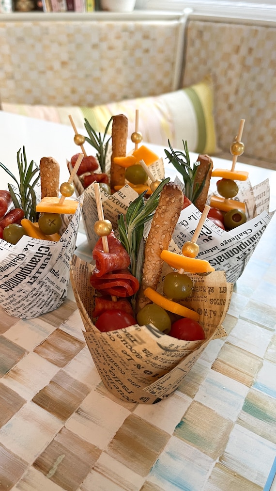 OOTSR 200 Stuzzicadenti Da Cocktail In Bambù Con Stella Argentata – Per Antipasti, Frutta, Dessert, Lunghezza 12 Cm, Monouso Ecologici, Decorazione Feste
