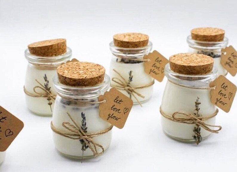 Mini Yogurt Jars Candle Glass Favor Jars With Cork Lids Glass Etsy