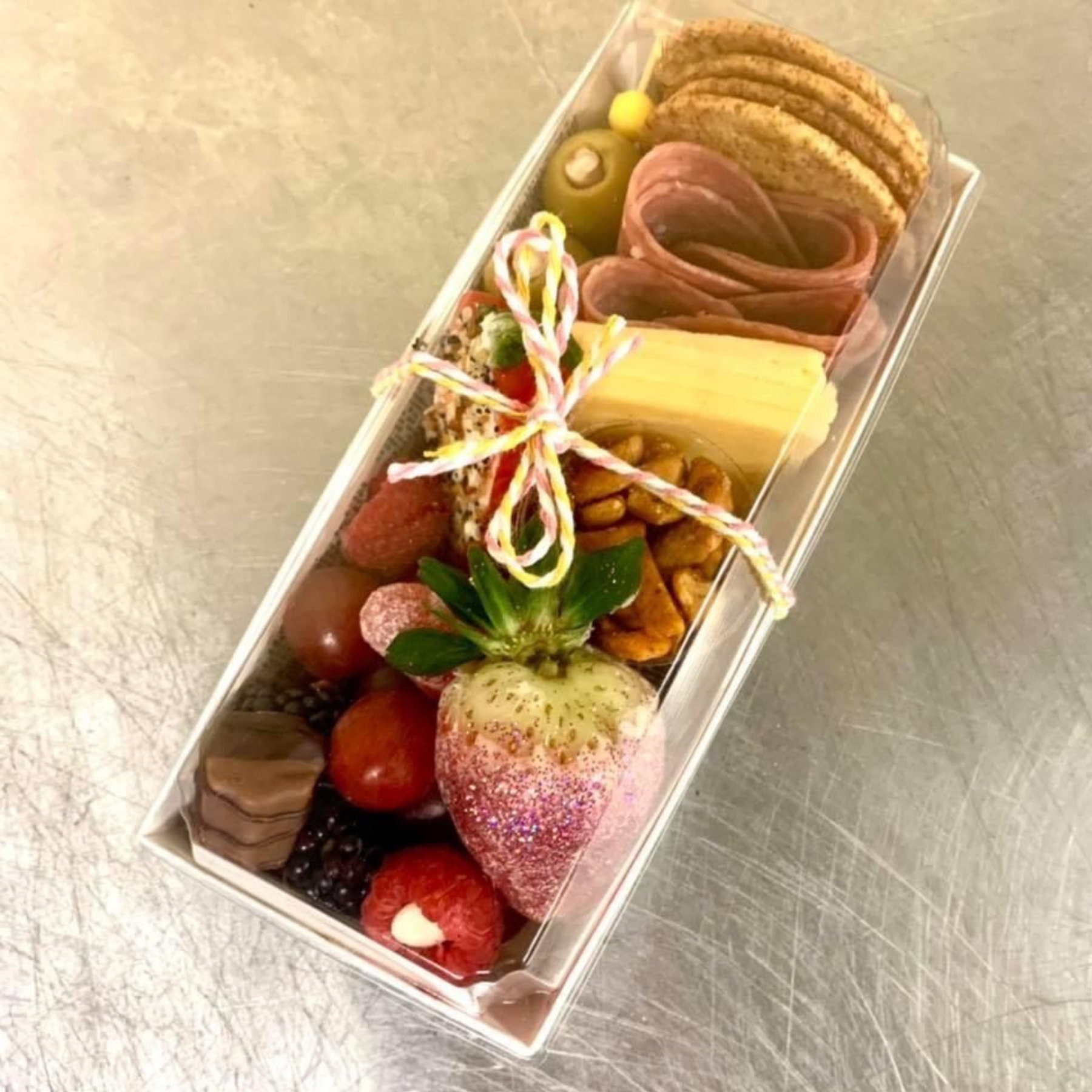 Charcuterie Favor Rectangle Grazing Box W/ Mini Forks for Individual ...