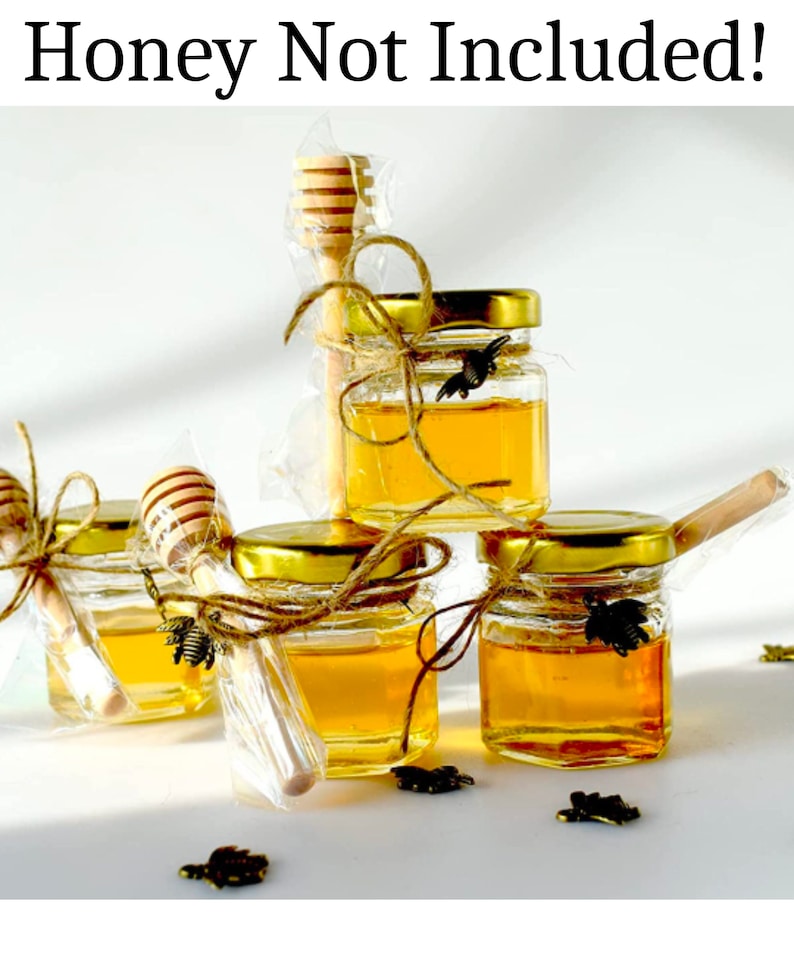 Mini Honey Jar Favors Empty Glass Honey Jars With Gold Lids Etsy