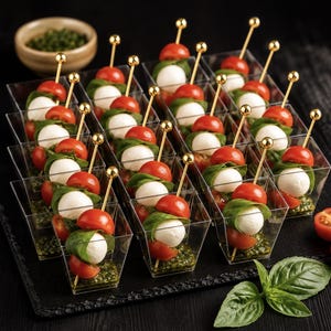 Clear Aesthetic Appetizer Favor Cups and Toothpicks for Individual Charcuterie Display Buffet Grazing Snack Cup Catered Event