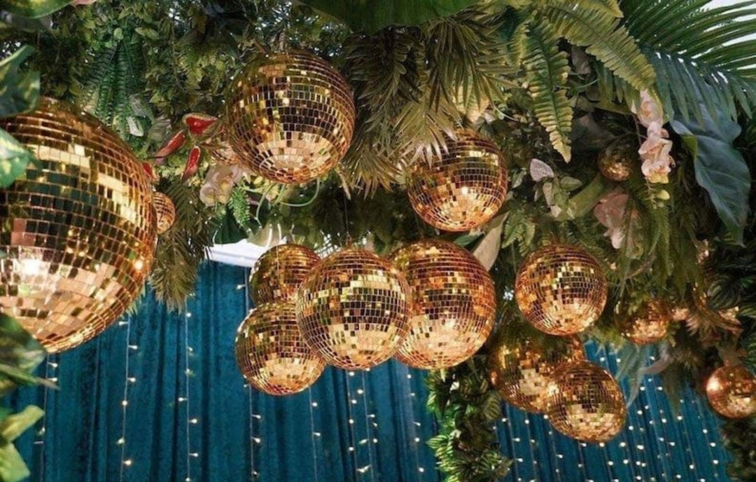 Set of 50 Gold Disco Ball Decor Disco Cowgirl Last Disco Bachelorette