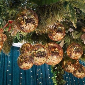 Set of 50 Gold Disco Ball Decor Disco Cowgirl Last Disco Bachelorette Party Wedding Disco Decoration Bridal Shower Gold Disco Balls