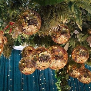 Set of 50 Gold Disco Ball Decor Disco Cowgirl Last Disco Bachelorette Party Wedding Disco Decoration Bridal Shower Gold Disco Balls