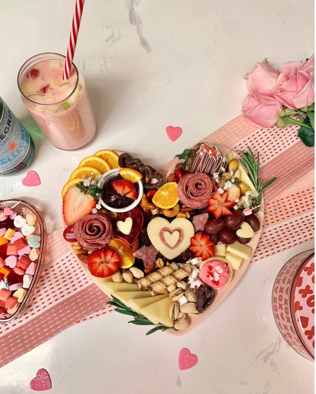 Heart Shaped Charcuterie Board With Fancy Toothpicks for Food Etsy