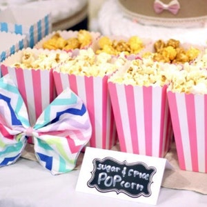Striped Popcorn Cups for Party Wedding Favor Snacking Bridal Shower Baby Shower Birthday Party Movie Night Mini Popcorn Boxes Favor Bags