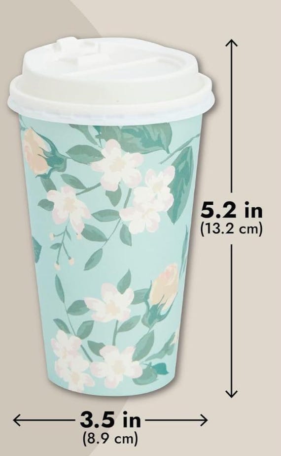 Floral Paper Insulated 16 Oz Disposable Coffee Cups W/lids for Bridal Baby  Shower Wedding Floral Love Shack Fancy Party Decor - Etsy