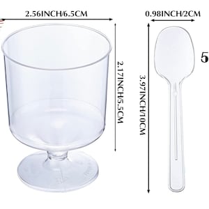 Plastic Dessert Parfait Favor Cups With Mini Spoons Appetizer Cups for ...