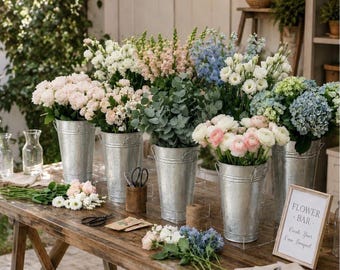 DIY Flower Bar Kit Bouquet Bar for Make Your Own Bouquet Station Bridal Shower Baby Shower Birthday Party Florist Kit Flower Cart Package