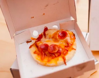 HBLME 100 PACK Mini Pizza Boxes, 3.5 X 3.5 X 0.8 Inch Small
