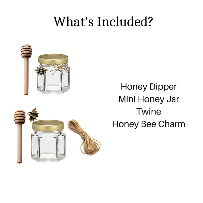 Mini Honey Jar Favors Glass Honey Jars With Gold Lids Wooden Etsy