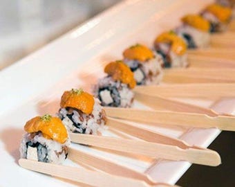 Bamboo Tongs for Charcuterie Boards, Mini Disposable Wooden Serving Tongs for Appetizers, Sushi, Grazing Tables, Wedding and Party Buffets
