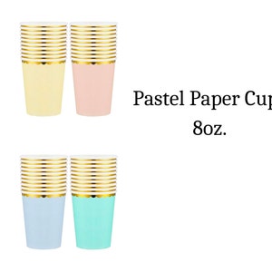 Pastel Party Paper Plates Cups Napkins Set for Kids Birthday Party ...
