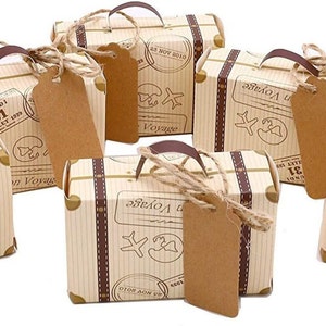 Mini Suitcase Favor Box Treat Boxes for Wedding Bridal Shower Baby Shower Jetset Bday Party Favor Box Mini Candy Box Travel Themed Shower