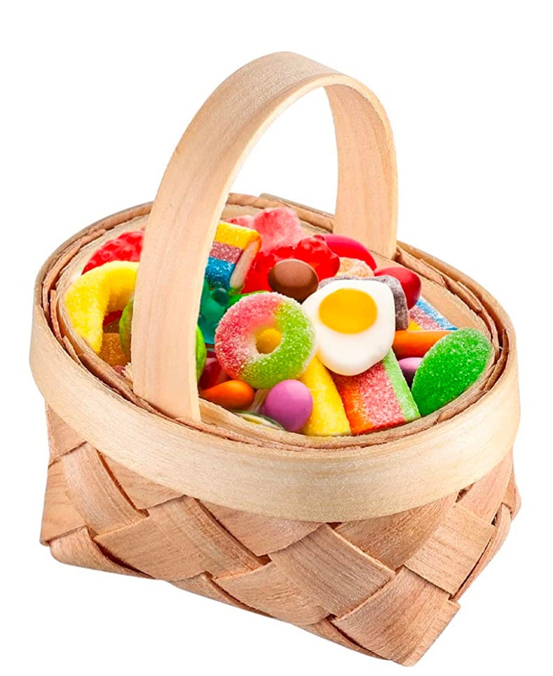 Individual Fruit Berry Basket Favor Tiny Wooden Picnic Basket Catering Display Wedding Favor Bridal Shower Food Fresh Framers Market Display