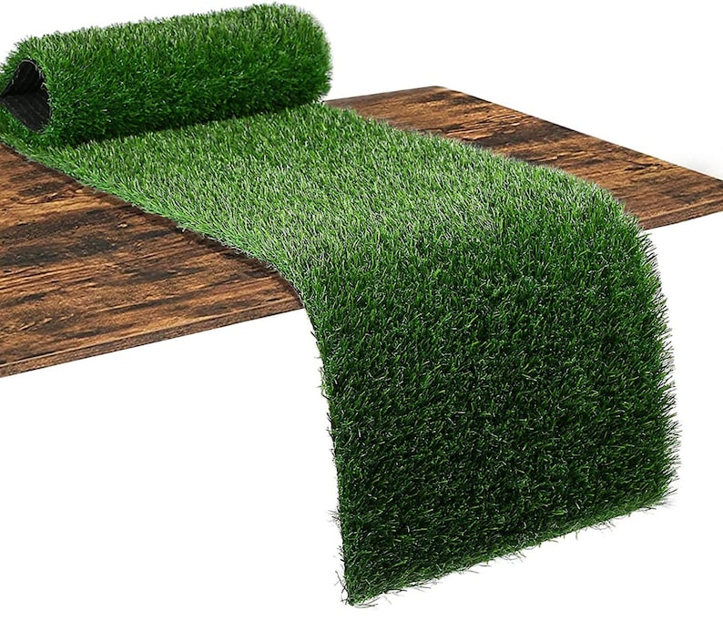 Faux Grass Table Runner Green Artificial Tabletop Decor for Etsy
