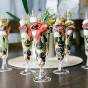Clear Individual Charcuterie Cups Toothpicks for Boucherie Grazing Table Charcuterie Party Appetizer Cup Wedding Catered Event Buffet Brunch