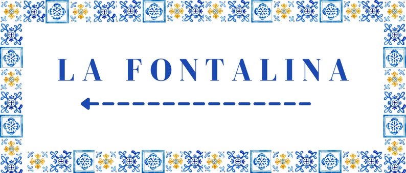Blue Tiles and Lemon Wedding Signposts Italian Themed Amalfi Coast Positano Party Decor Mediterranean Italy Road Signs Bridal Shower Wedding