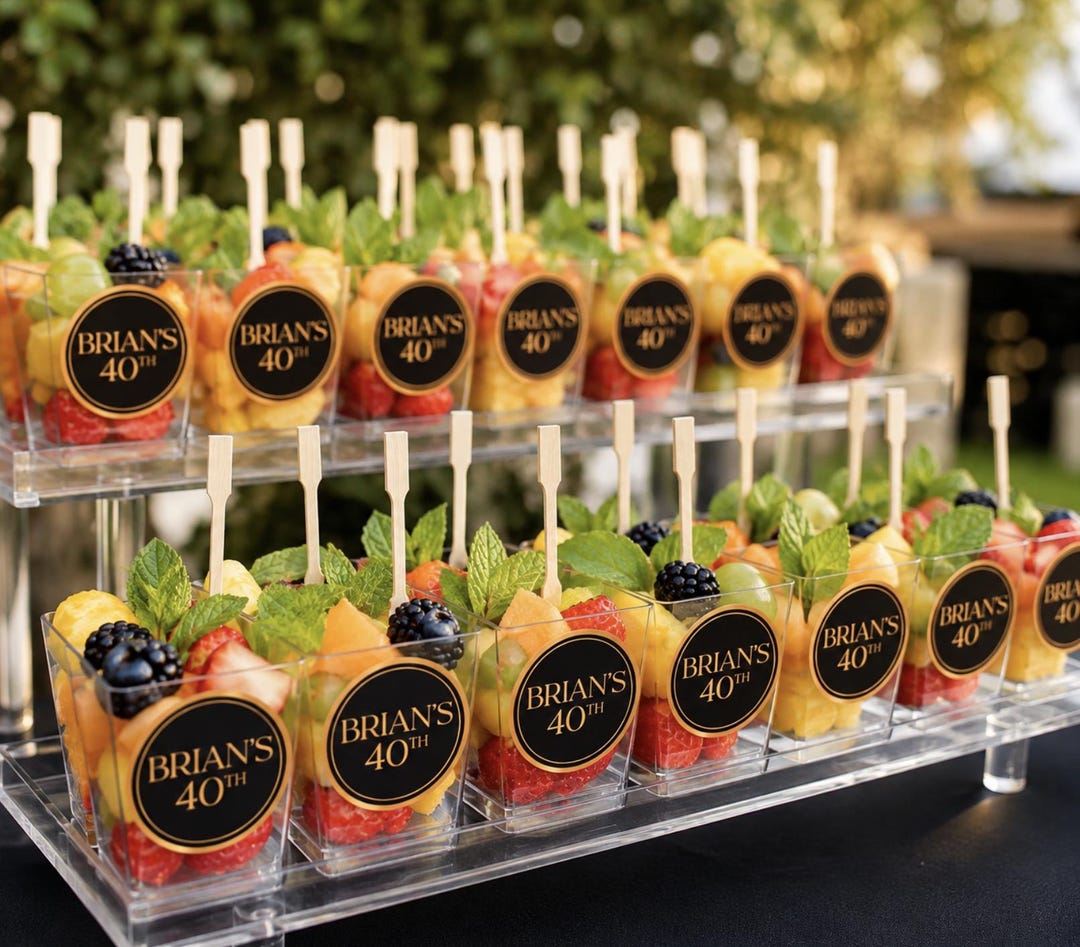 Clear Aesthetic Charcuterie Fruit Favor Cups and Mini Forks for